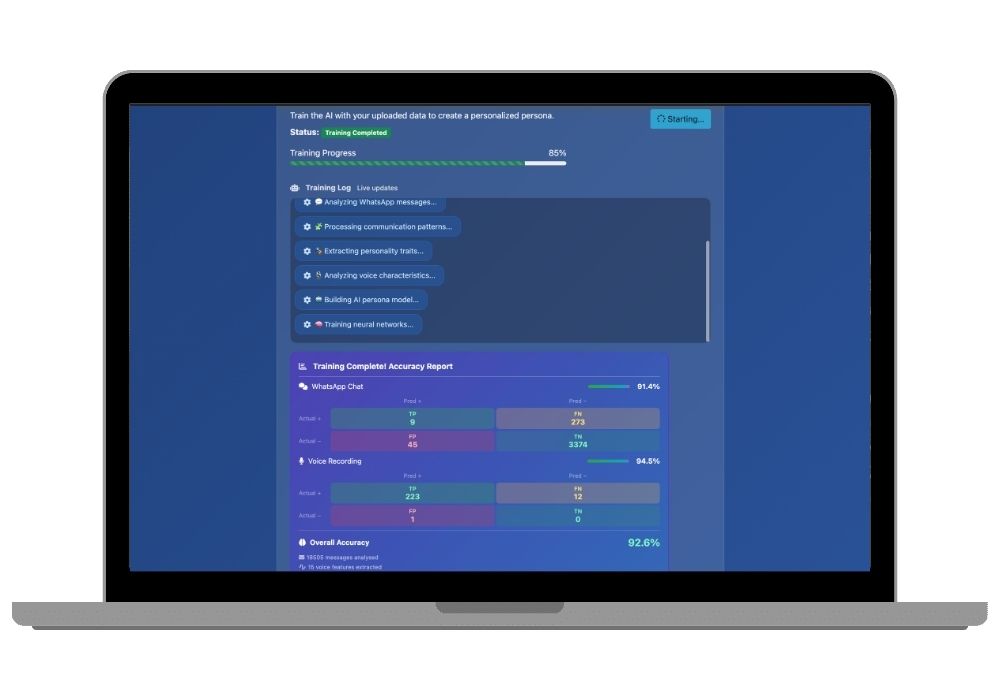 AI After Life — AI-Powered Memorial Persona Chat System with Voice Cloning and WhatsApp Training