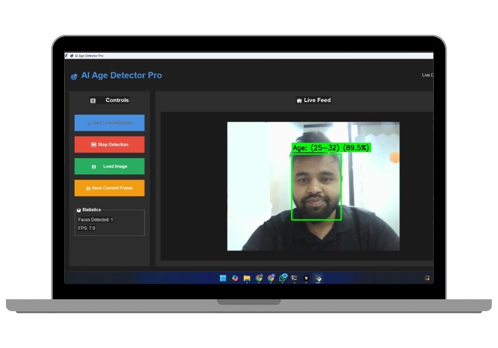 AI Age Detector Pro – Real-Time Age Prediction with Smart GUI | Source Code