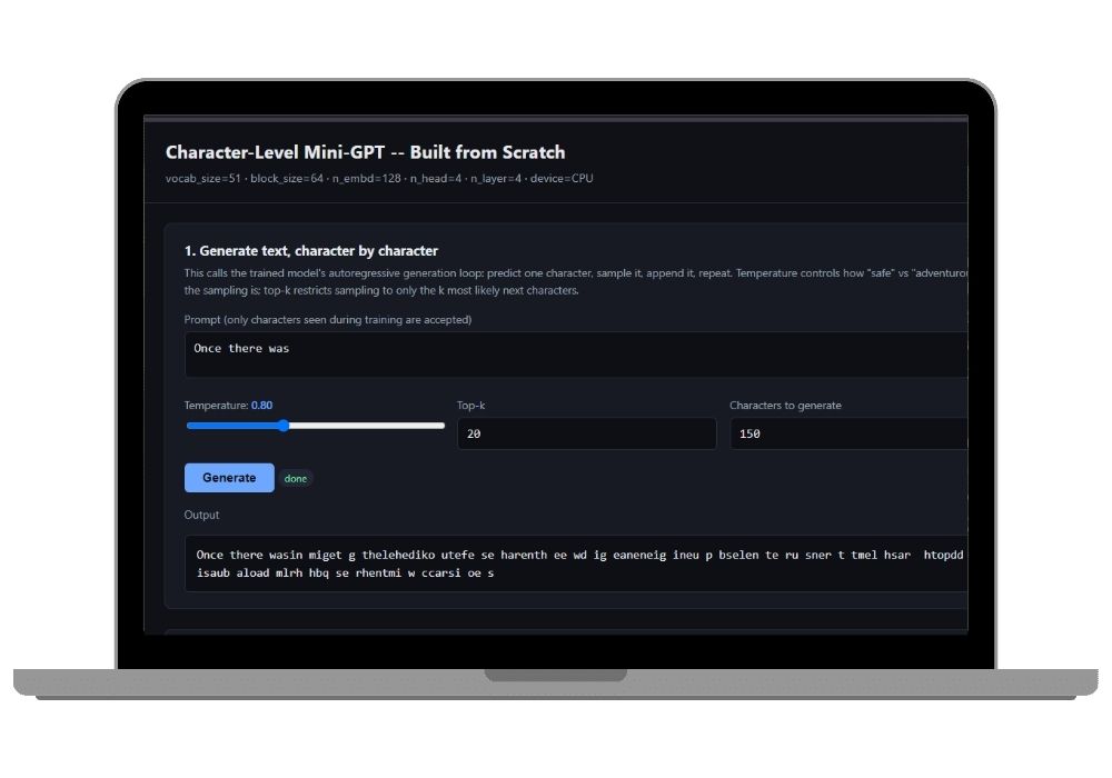 Mini-GPT From Scratch (PyTorch + Django) — AI Final Year Project With Live Demo