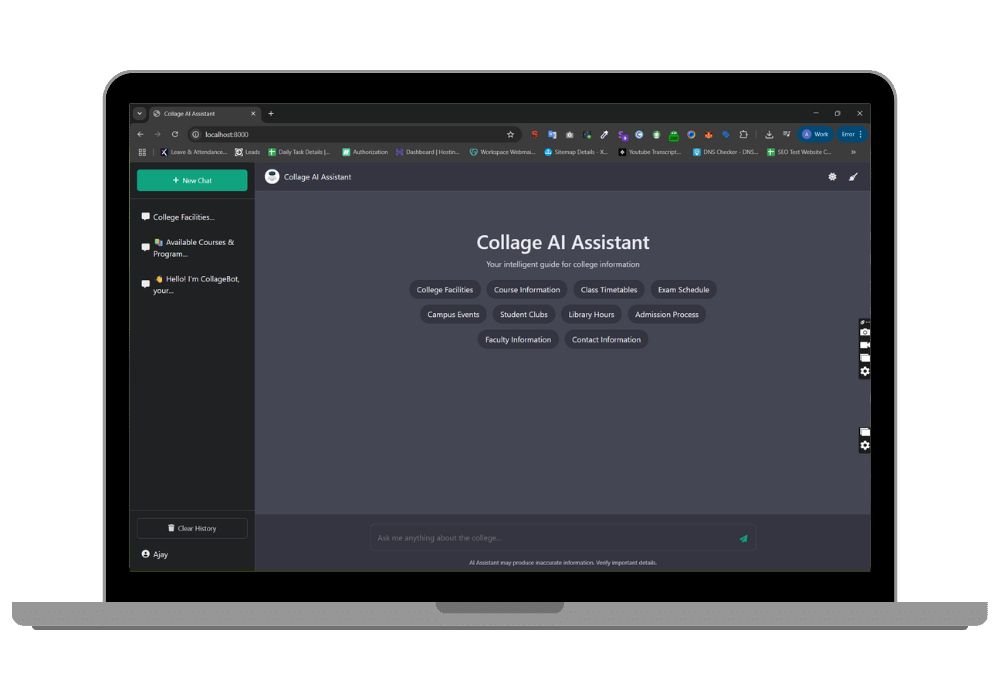 College AI Assistant – Smart Chatbot for Universities & Colleges | Powered by Django & Google Gemini AI