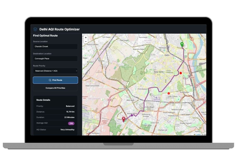 Smart Air Quality Route Planner - AI-Powered Healthy Travel Path Optimizer