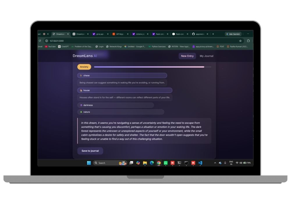 DreamLens AI — Dream Journal Interpreter with Emotion Detection | Flask Final Year Project
