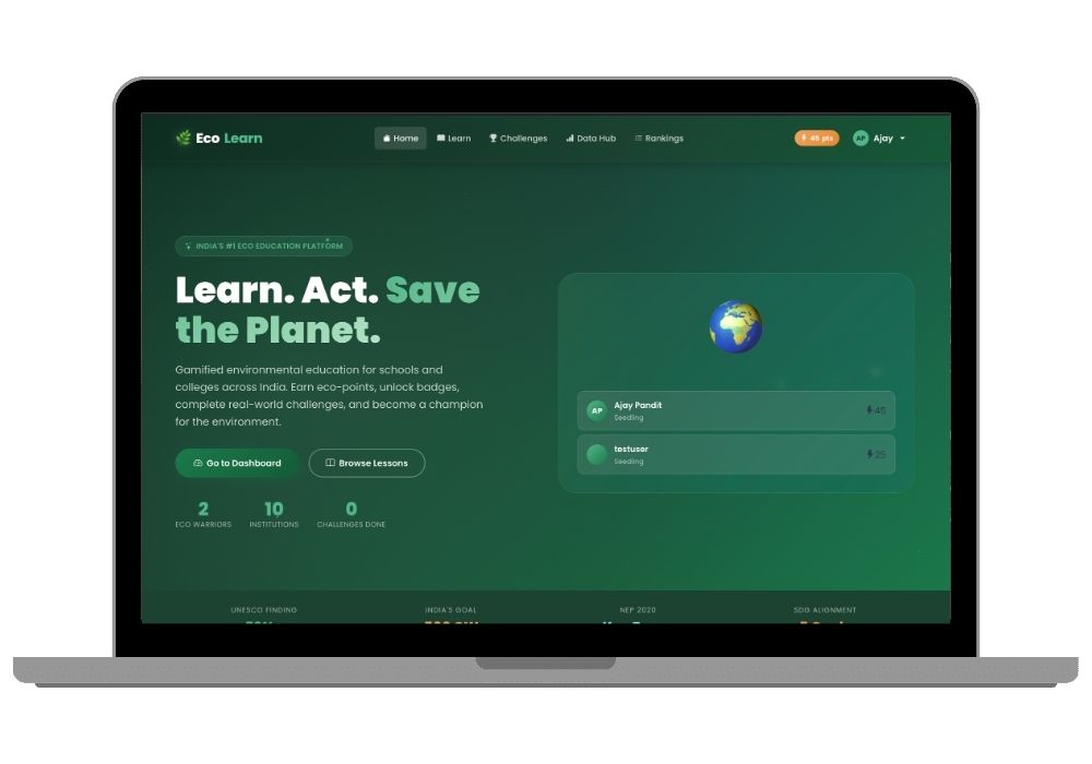EcoLearn — Gamified Environmental Education Platform for Schools and Colleges
