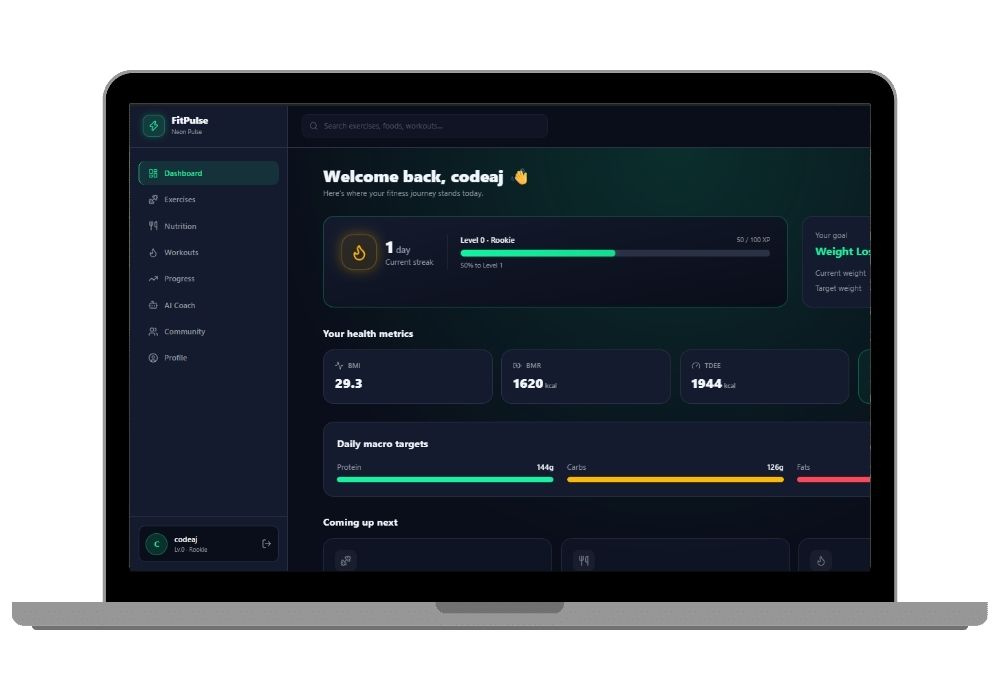 FitPulse Django Fitness Tracker with AI Coach | Final Year Project with Source Code