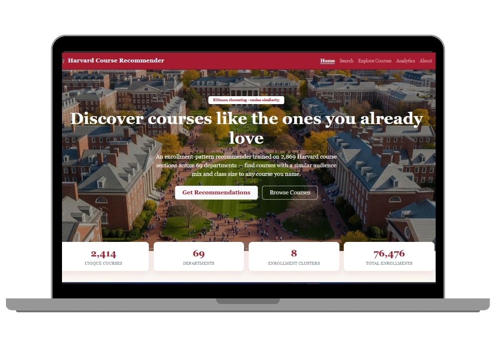 Course Recommendation System Using Machine Learning — Python Flask Final Year Project with Source Code
