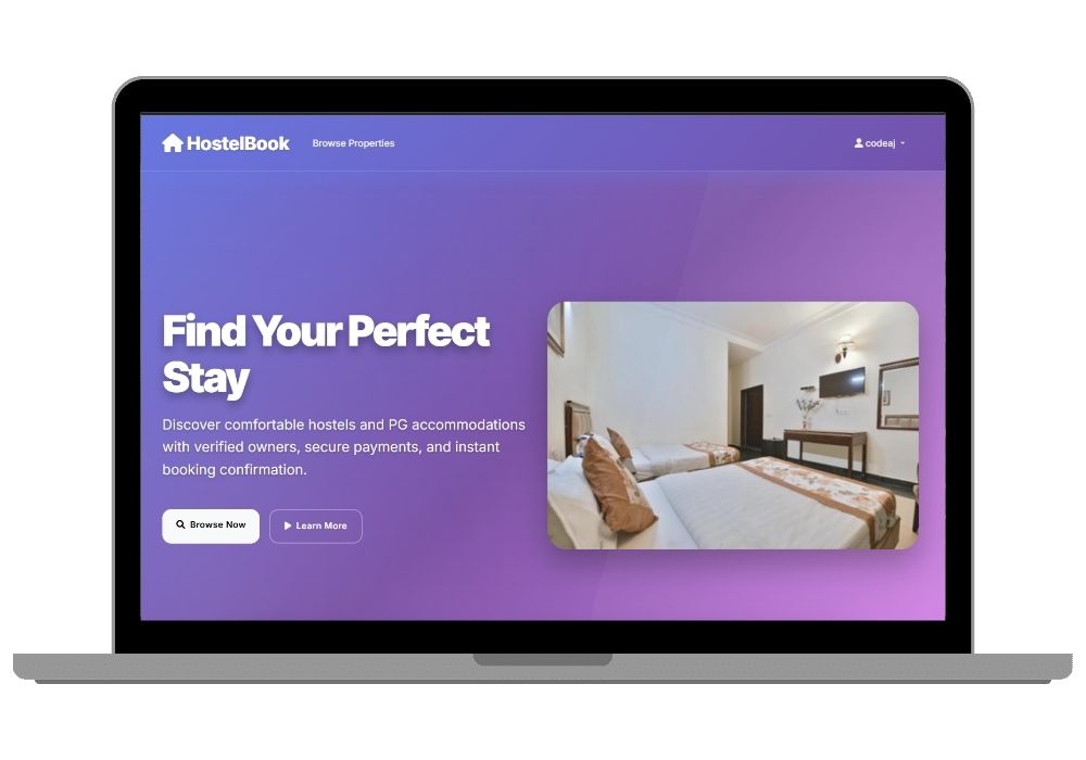 HostelBook – Smart Hostel & PG Management System | Final Year Python Django Project