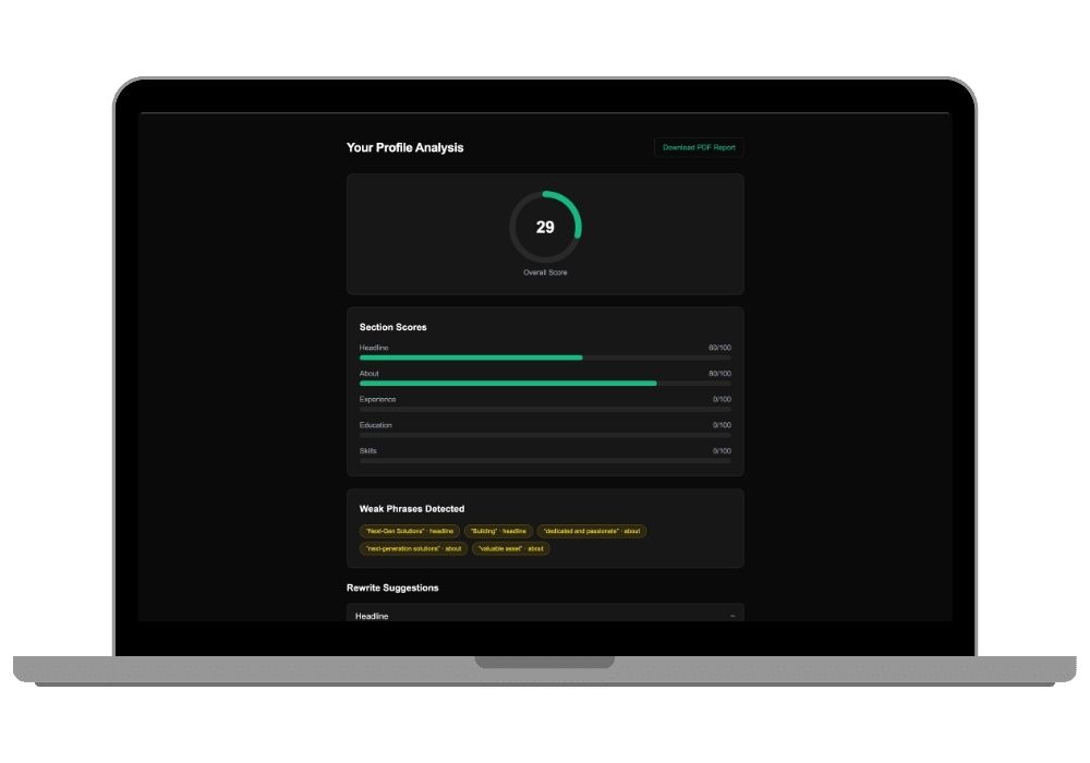 AI LinkedIn Profile Analyser — Django & Groq Final Year Project