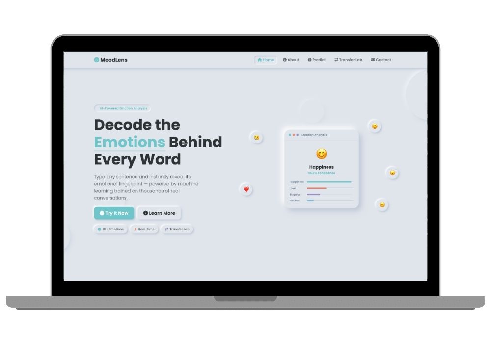 MoodLens AI Emotion Detection from Text | Flask Machine Learning Final Year Project with Source Code