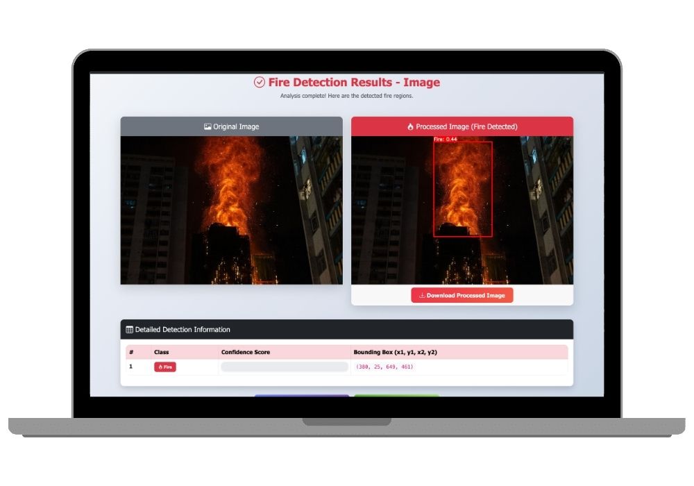 Real-Time Fire Detection System with YOLOv8 and Django Web Interface