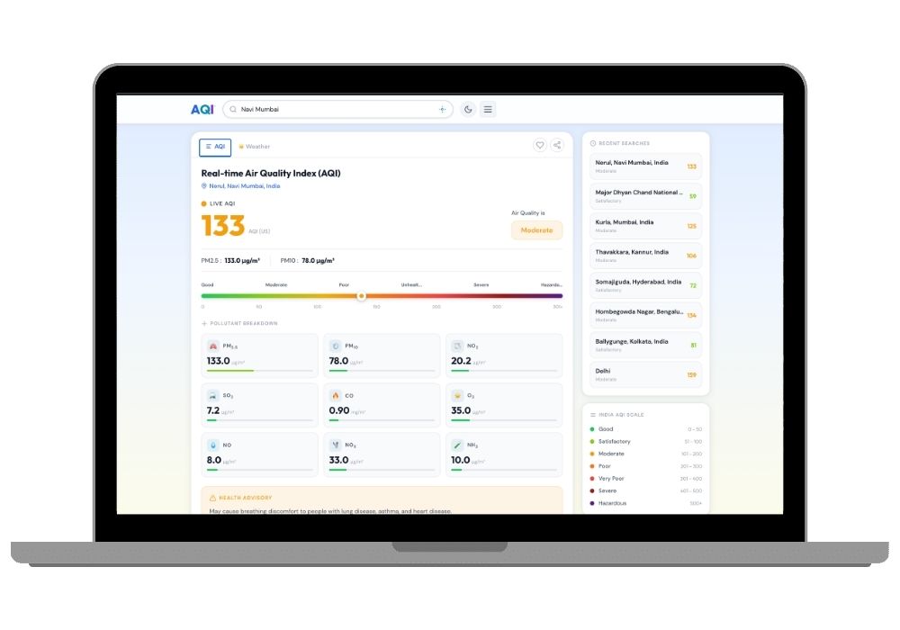 ClearSky AI — Real-Time Air Quality Monitoring and Next-Day AQI Prediction for Indian Cities