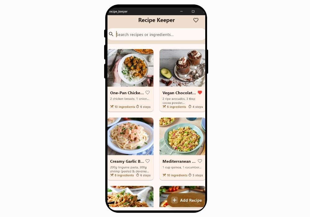 Smart Recipe Keeper: Flutter App with Hive Database - Complete Final Year Project Solution