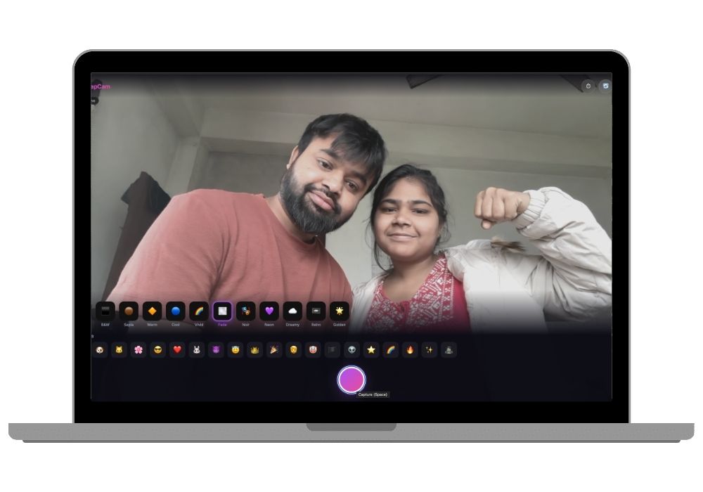 SnapCam - AI Face Detection Camera Web App with Real-Time AR Filters and Photo Gallery | Django Python Final Year Project
